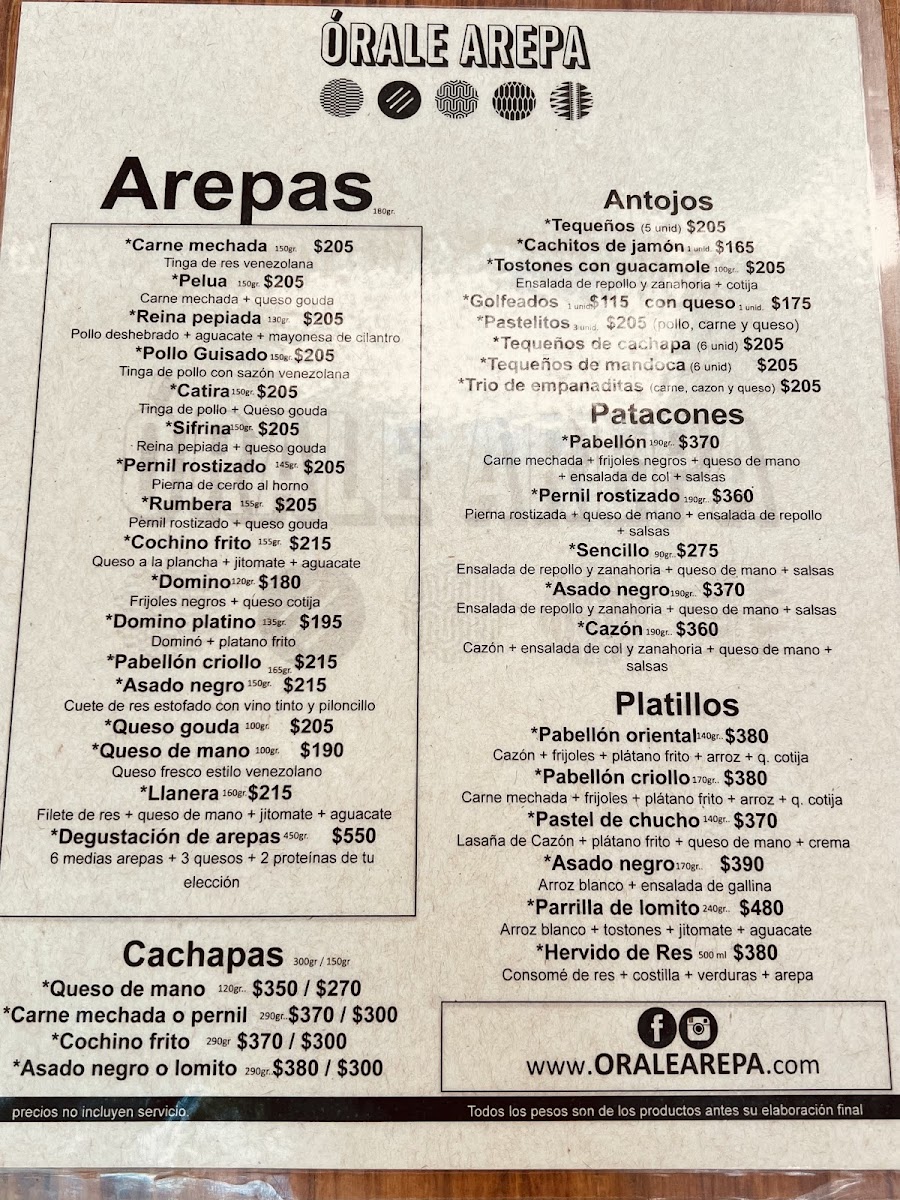 Orale Arepa Menu - Image 4