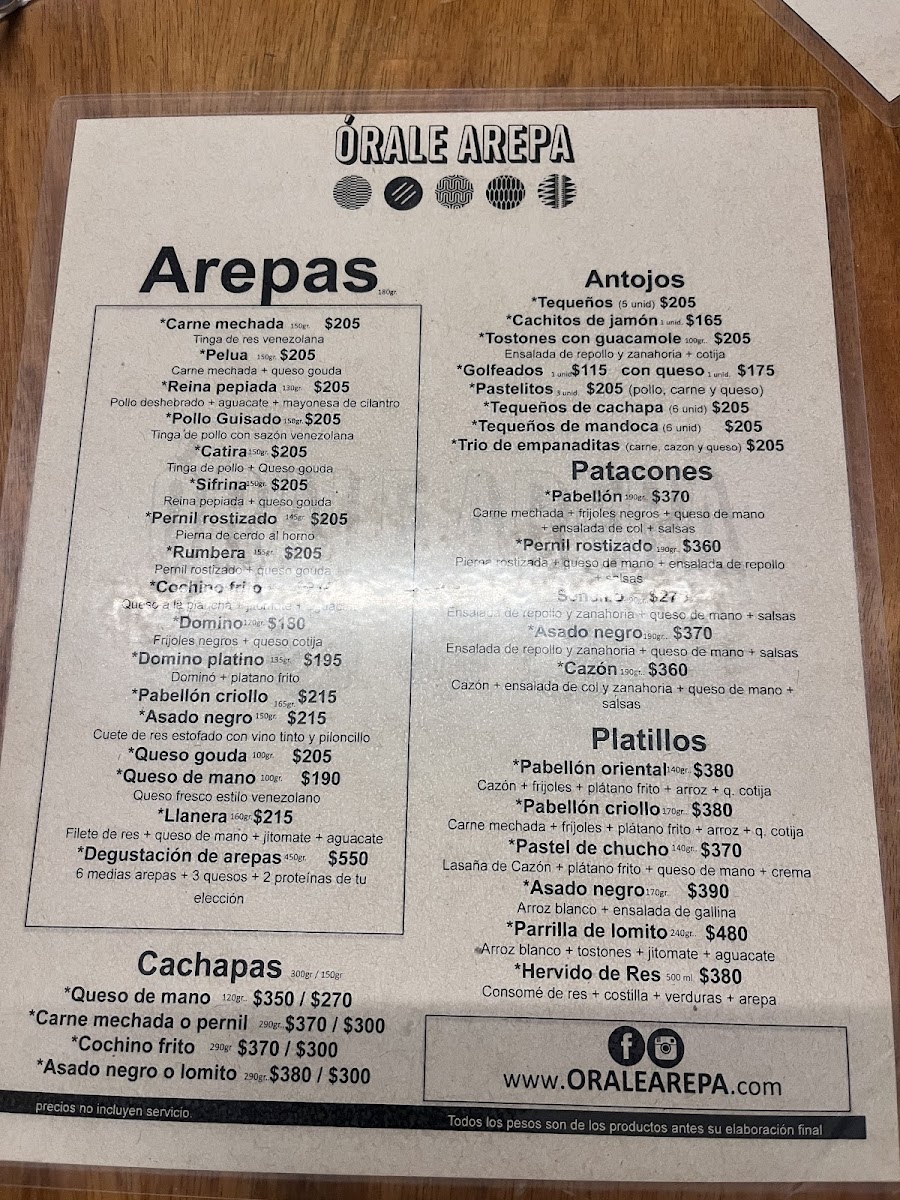 Orale Arepa Menu - Image 5